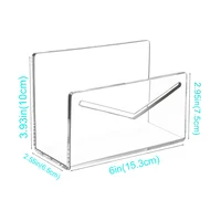 1Pc Acrylic Desk Organizer Desktop Letter Sorter Mail Tray File Organiser Office Home Bookends Book Holder Storage Rack 2