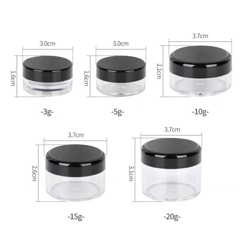 12PCS Plastic Cream Jars Sample Beauty Containers with Leak Proof Wide Mouth Travel bottle for Toiletries Cream 2/3/5/10/15/20ml 2