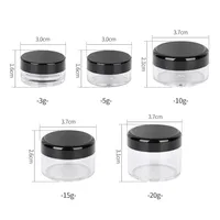 12PCS Plastic Cream Jars Sample Beauty Containers with Leak Proof Wide Mouth Travel bottle for Toiletries Cream 2/3/5/10/15/20ml 2