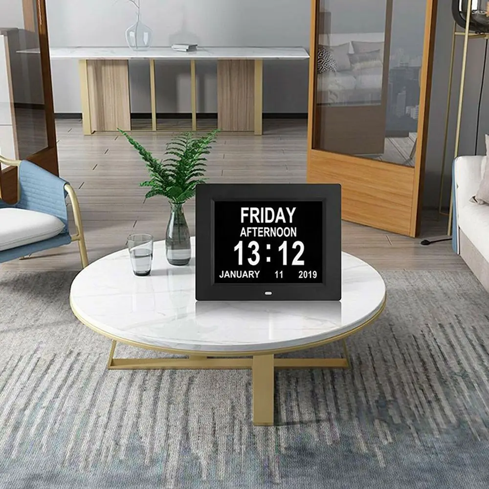 Date Dashboard Dementia Large Table Time Alarm Clock Home Decor Digital Clock Calendar 6