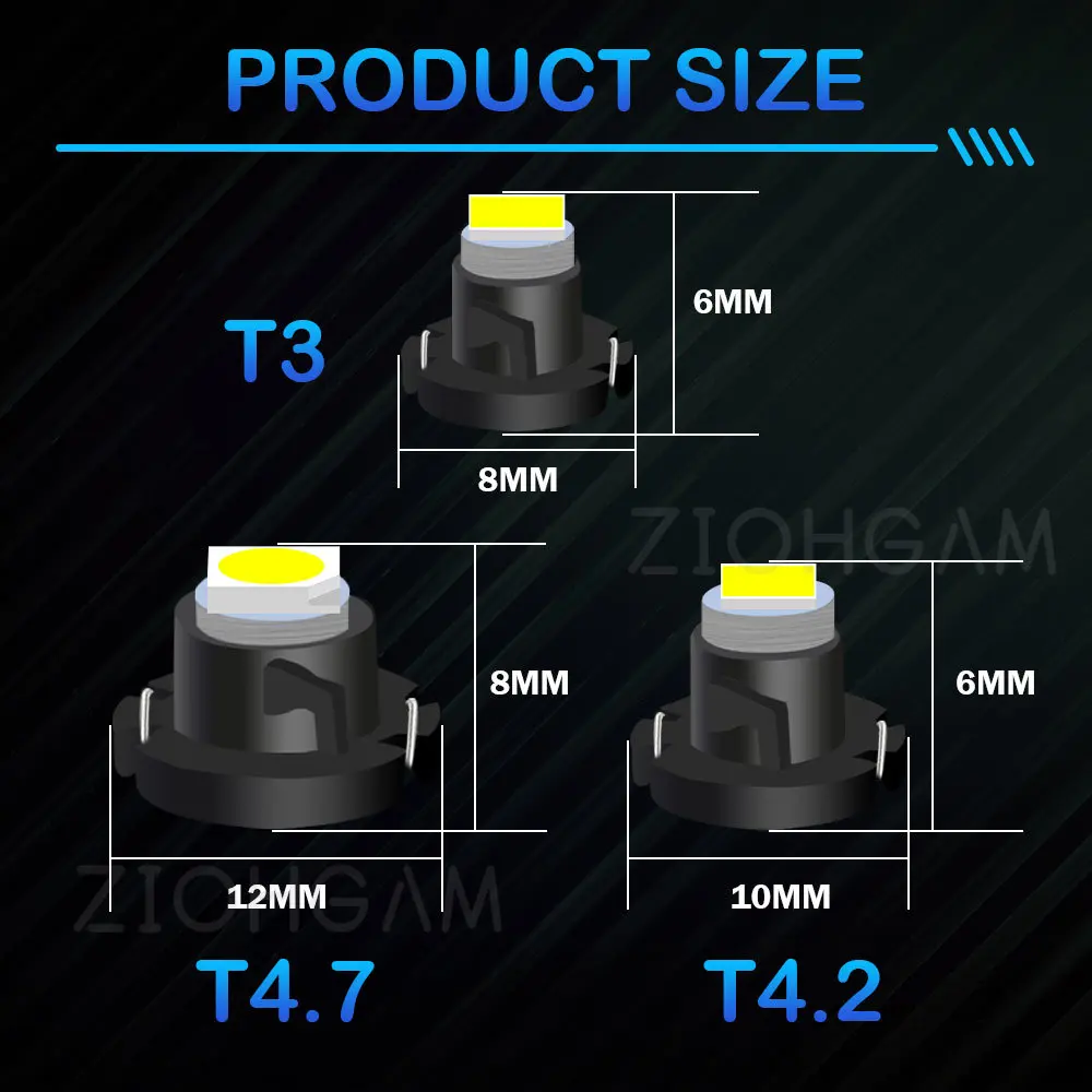 ZIOHGAM ׿  ġ,    ,   ǥñ  г Ʈ, T3 LED, T4.2, T4.7 , ڵ , 8 