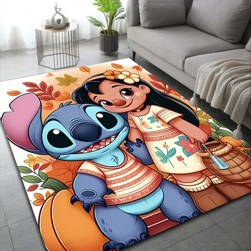 Description Picture 4 of itemLilo & Stitch Angel Rug Carpet for Living Room Children Girl Baby Bedroom Mat Sofa Floor Rug Home Decor Anti Slip Mat Fans Gift