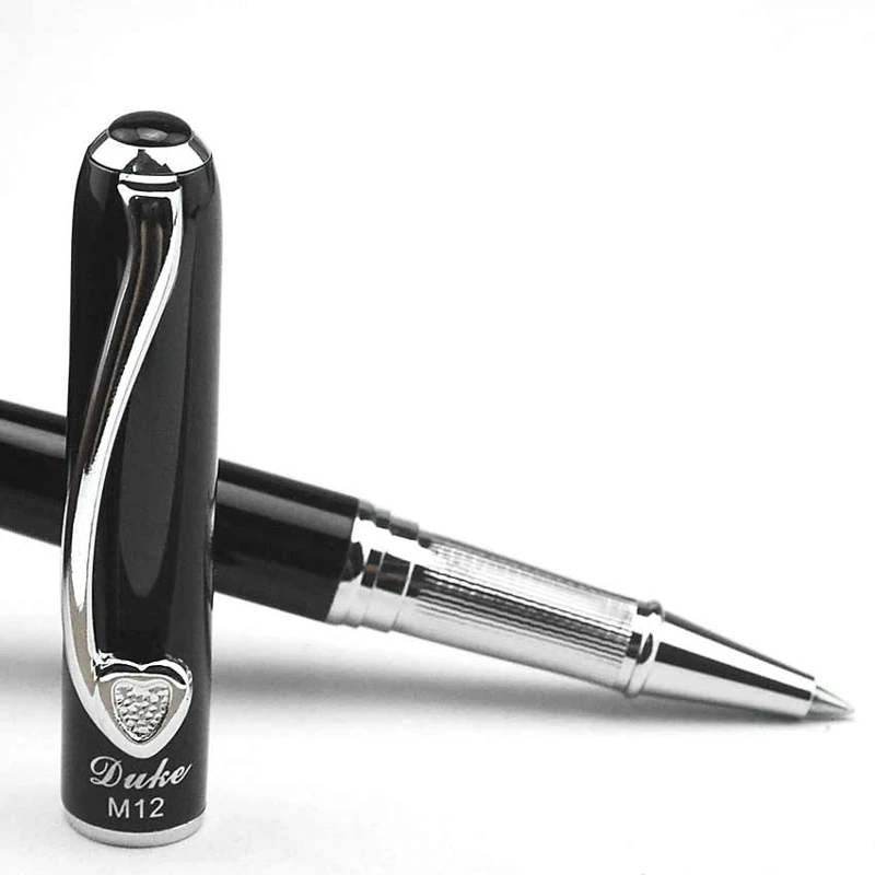 Duke Metal Black & Silver Roller Ball Pen Professional Writing Pen DRP020