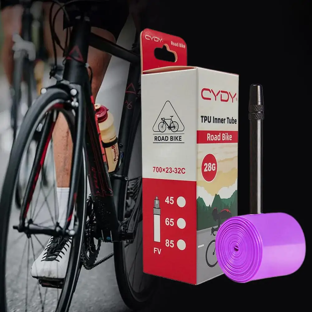 Cámara Interior Ultraligera TPU Para Bicicleta De Carretera 700x18/32C, Válvula Presta - Actualizada, Color Naranja