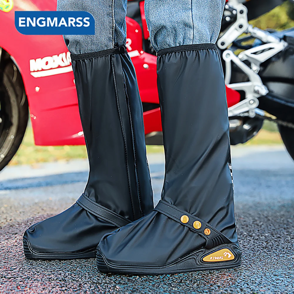 Unisex Waterproof High-Tube Motorcycle Rain Boot Covers Wear-Resistant Outdoor Travel Motocross Riding Sport Shoe Covers