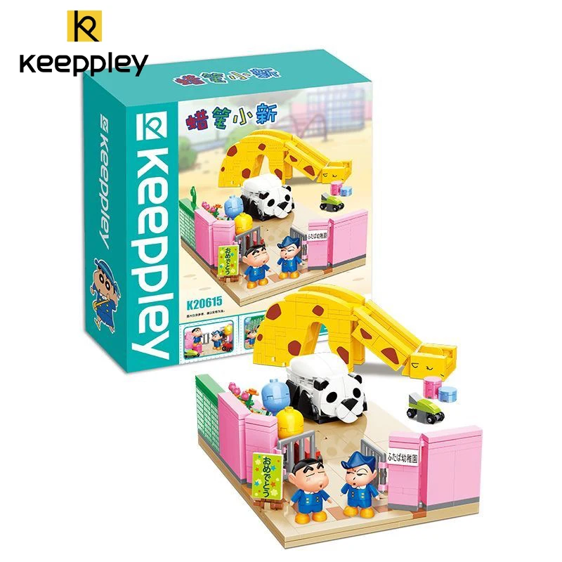 Фото Новый конструктор Keeppley Crayon Shin-chan, школьный автобус, гостиная, уличная модель, украшение для стола, детские игрушки, подарок для девочки №4