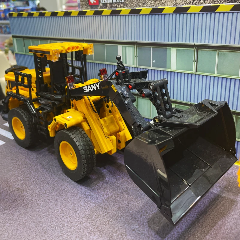 SEMBO колесный погрузчик, строительные блоки, техническая техника, автомобили, модель города, строительные автомобили, игрушки для детей, подарок MOC