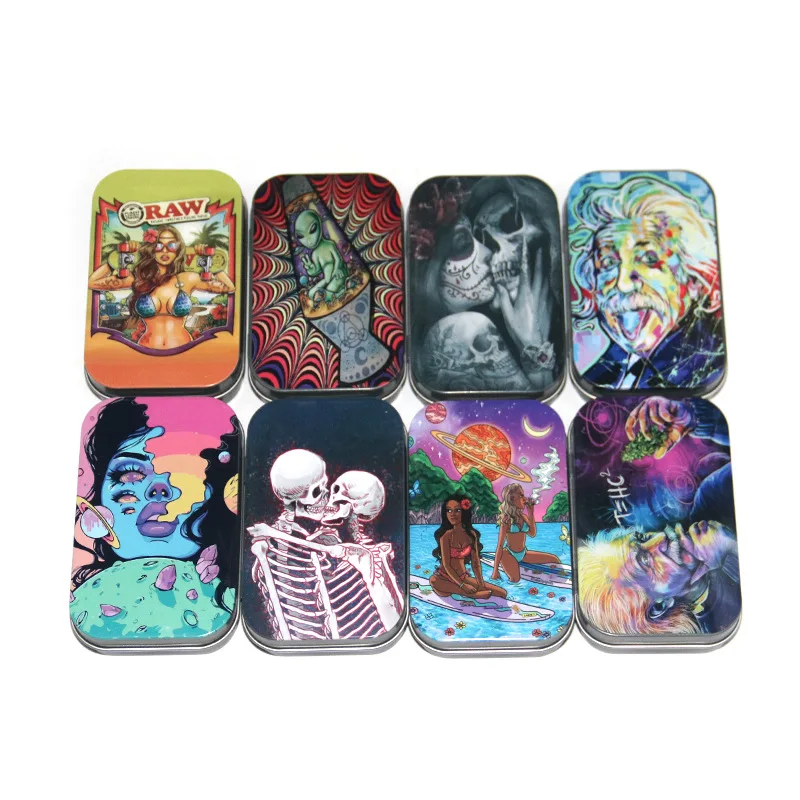 Portable Cigarette Case Flip Cap Tin Metal Storage Box For Tobacco Humidor Rolling Paper