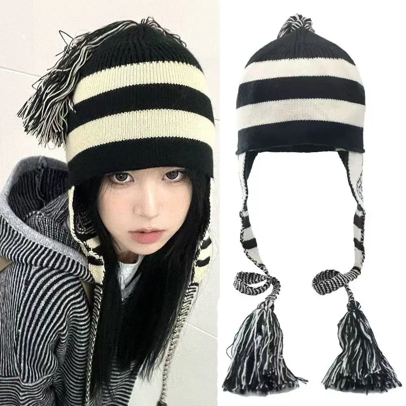 Anime NANA Hat Tassel Ear Protection Woolen Lei Feng Hat Knitted Accessories Cosplay Gifts