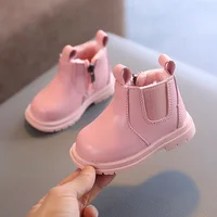 Baby Boots 2024 Autumn Winter Infant Warm Cotton Shoes Newborn PU Leather Solid First Walkers Toddler Boys Girls Ankle Boots 3