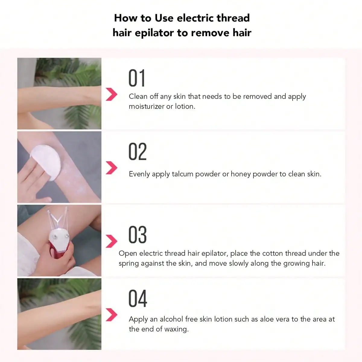 USB Rechargeable Facial Hair Remover Epilator for Women