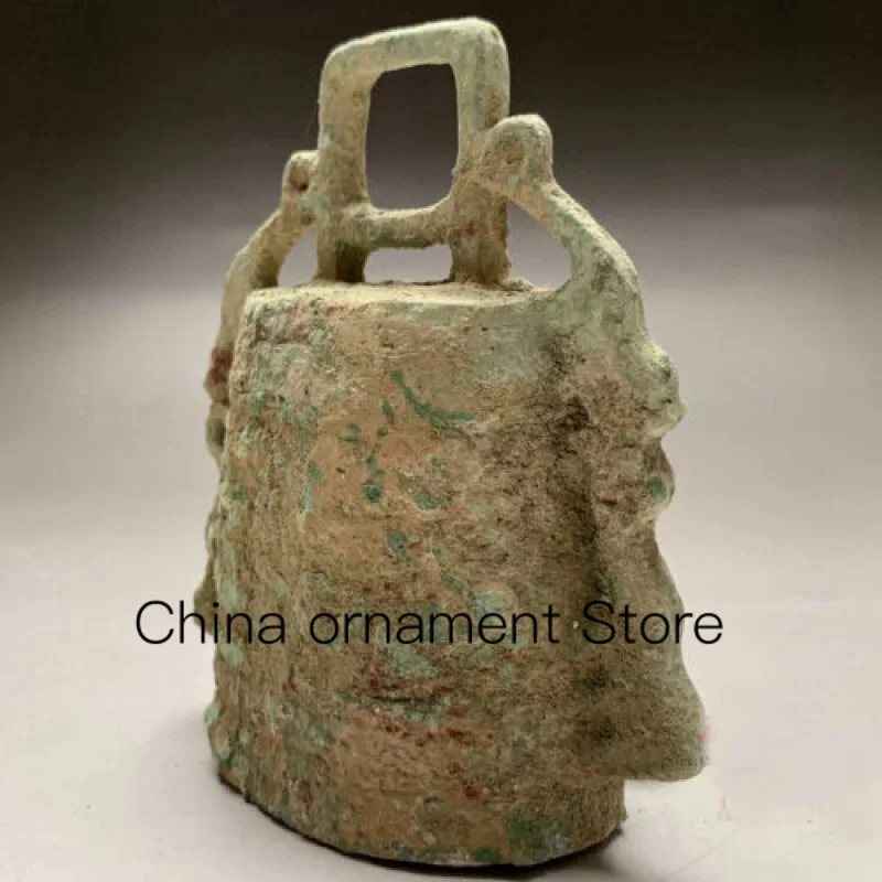 

Antique Tibet Old God Statue patina Bronze Buddhist Dragon Singing bell