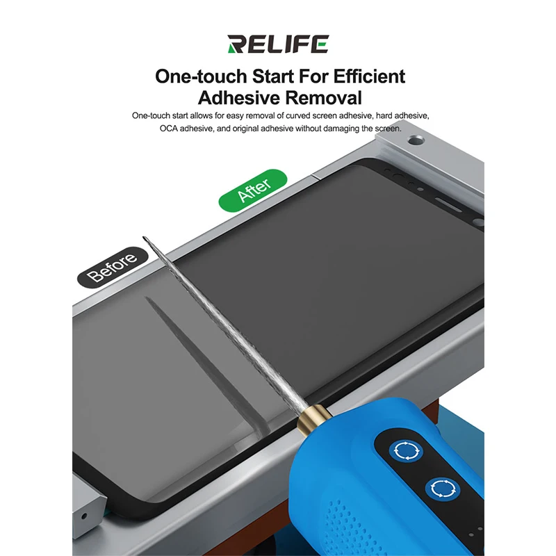 RELIFE LG1 스마트 글루 리무버 세 가지 조절 가능한 속도 전후진 타입-C 충전 휴대폰 화면 수리용