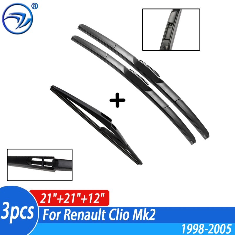 Victorinox Inox Juego De Limpiaparabrisas Delantero Y Trasero Para Renault Clio IV, Grandtour Y Versión Caja Limpiaparabrisas Coche