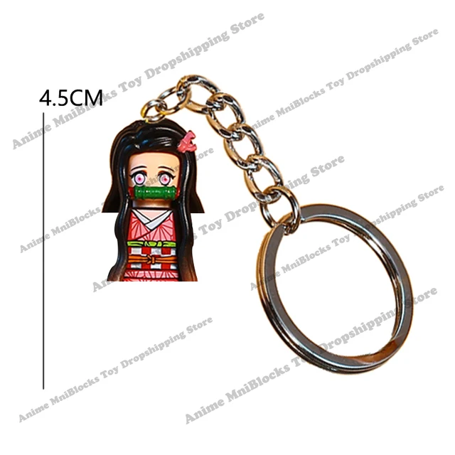 Demon Slayer WM6116 Mini Assemble Dolls Action Toy Figures Tanjirou Nezuko Inosuke Giyuu Kyoujurou Building Blocks WM2176 PG2327 WM2172 keychain