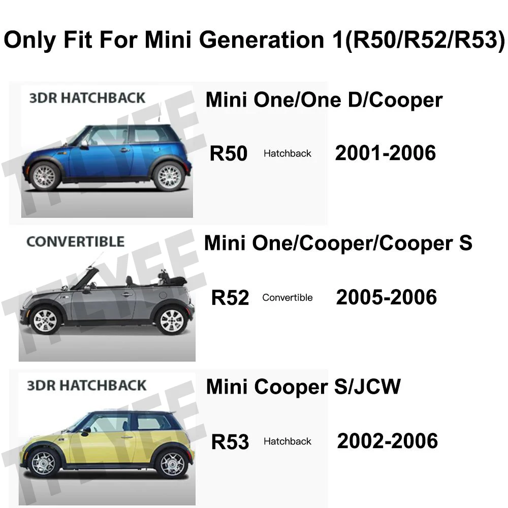 BMW Mini One, Cooper, Cooper S (Gen 1 & 2) Convertible R52, R57