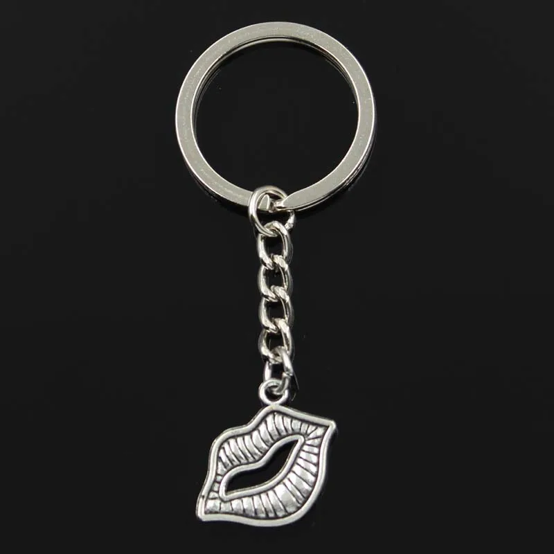 Mode Schlüssel bund 24x20mm sexy Lippen küssen Silber Farbe Anhänger DIY Männer Schmuck Auto Schlüssel anhänger Ring halter Souvenir als Geschenk