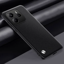 Luxury PU Leather Phone Case with Silicone Protection in Elegant Design for Note13pro 4G (C - Black)