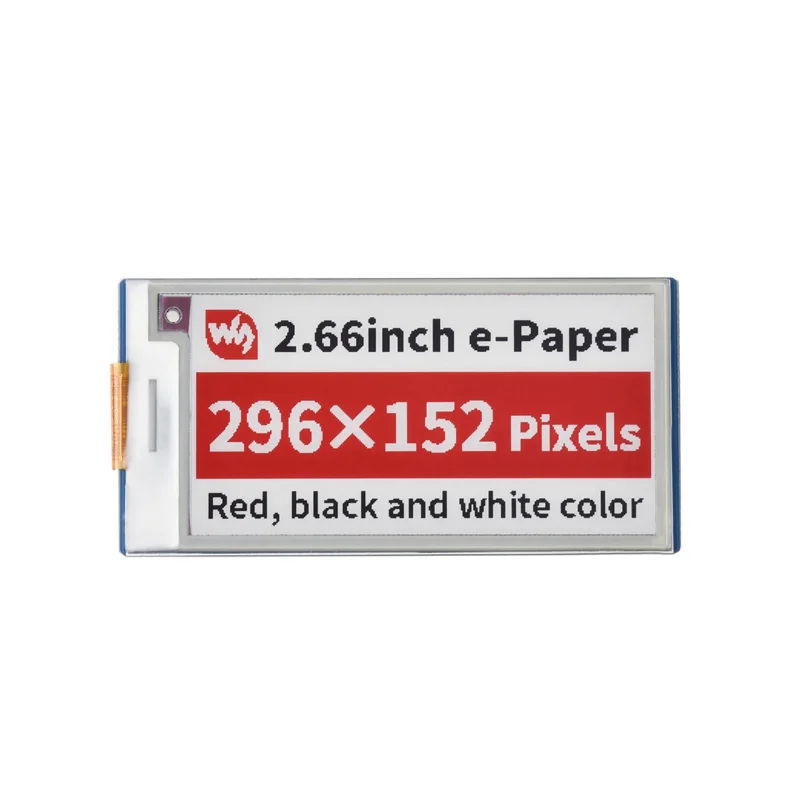 

Waveshare 2.66inch E-Paper E-Ink Display Module (B) For Raspberry Pi Pico, 296×152 Pixels, Red / Black / White, SPI Interface