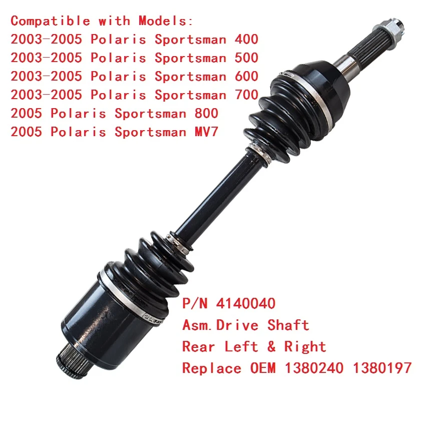 Cv Axle Drive Shaft Rear Cv Joint Plunging Kit For Polaris Sportsman 400 500 600 700 20032005