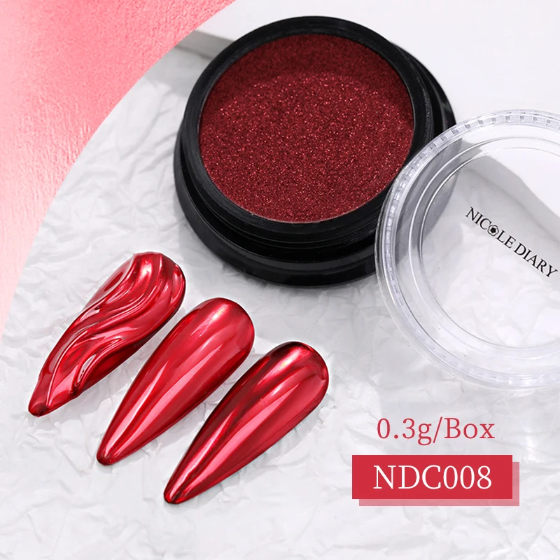 Aurora Nail Powder: White Chrome Pigment with Pearl Mirror Effect