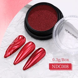 Aurora Nail Powder: White Chrome Pigment with Pearl Mirror Effect (NDC008)