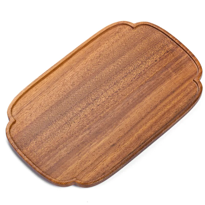 Description Picture 4 of itemSolid Wood Towel Tray Coffee Cup Plate Tea Tray Fruit Food Storage Holder Hotel Home Decorate Supplies