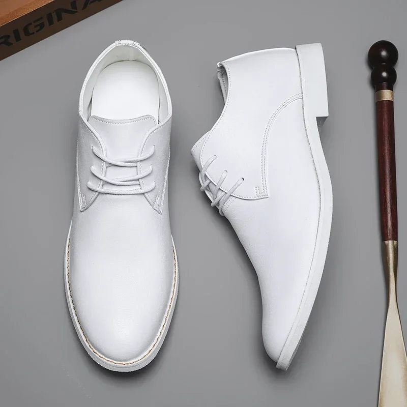 White Wedding Oxfords Men Dress Shoes Slip on Big Size 45 46 Driving Shoes Formal Dress Loafers Moccasins Men