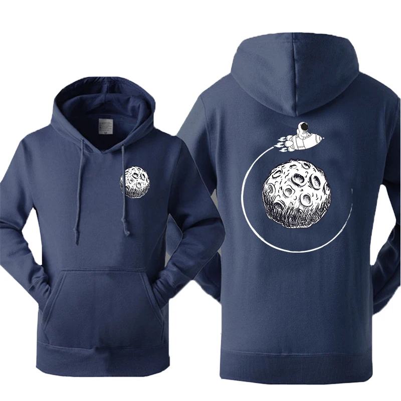 

Astronaut Space Travel Above The Moon hoodie For Men Creativity Casual Pullover Street Hat Rope Sweatshirt Korean Hoodedmans Top