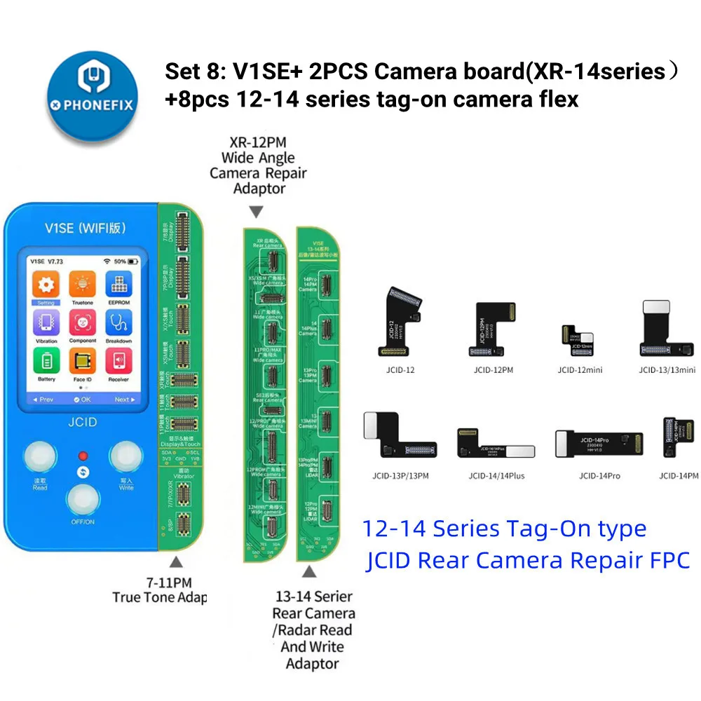 

JCID V1SE Tag-on Rear Camera Repair FPC Flex For iPhone XR-12 13 14 Pro MAX Mini Camera Pop-up Window Repair Cable No Soldering