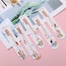 

1PCS Romantic Sakura Rabbit Bookmark Creative Metal Page Folder Pendant Gifts Students Reading Stationery School Office Supplies