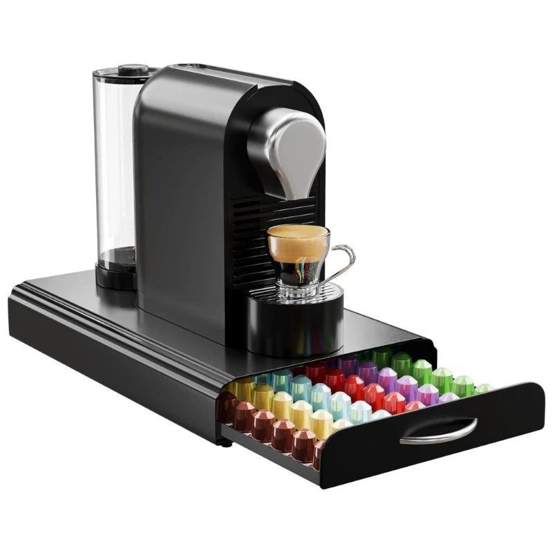 Multifuntional Coffee Display Rack Coffee Pods Storage Box Metal Texture Pods Display Stand Suitable for Table