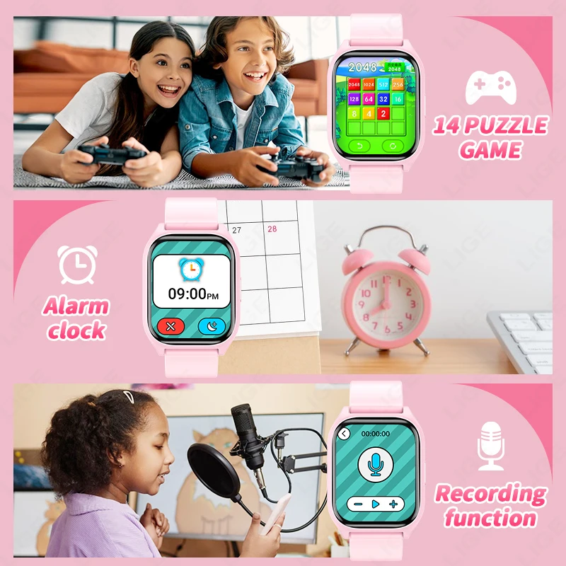 Kids Smart Watch Girls Boys Smart Watch for Kids Game Watch Gift with Games Stopwatch Calendar Alarm Clock Pedometer Flashlight
