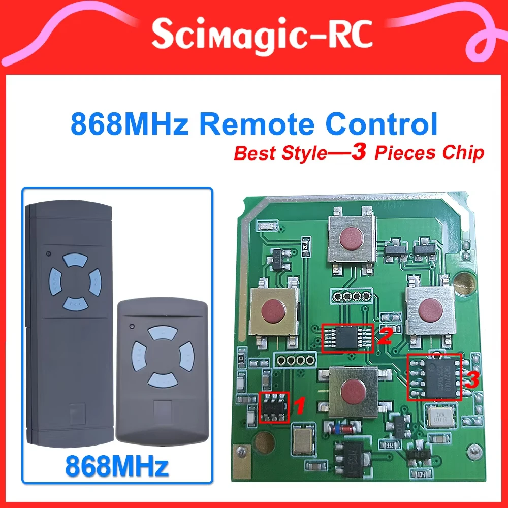 HSM2 HSM4 휴대용 송신기, 주파수 868.35MHz, 차고 문 원격 제어, 직접 프로그래밍 가능한 오리지널 수신기