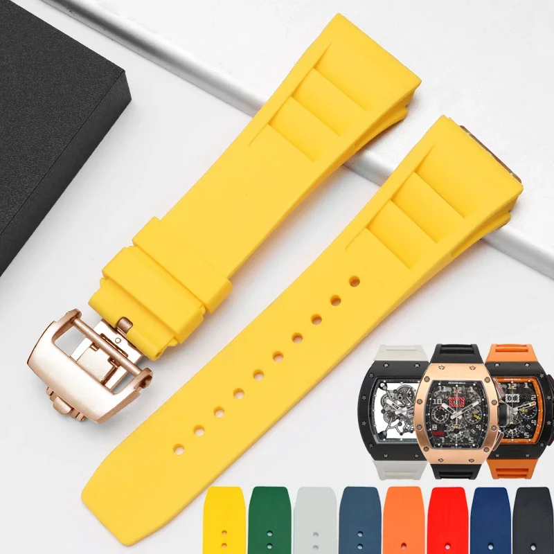 Vibrant Multicolor 25mm Rubber Watchband Replacement Strap