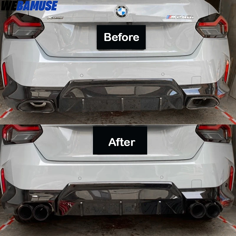 Quad Carbon Fibre Exhaust Tailpipes 1 Pair For BMW G42 M240i G20 G21 M340i G23 M440i Tailpipe Tips Muffler Exhaust System