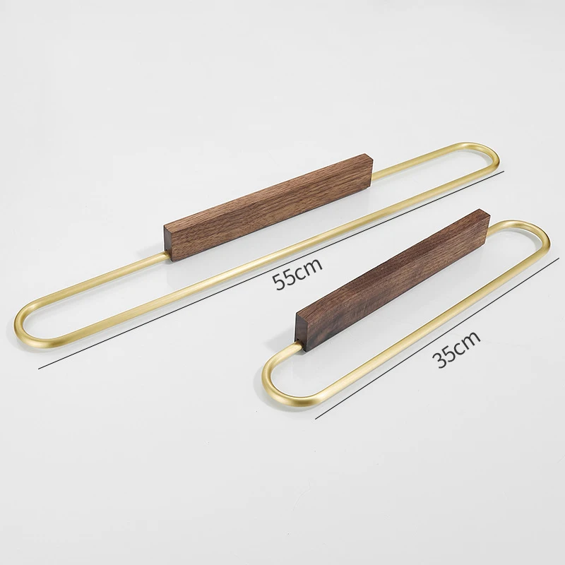 Light Luxury 35/55cm Towel Rack Bathroom Towel Rack Black Walnut Creative Single Pole Bathroom Accessories