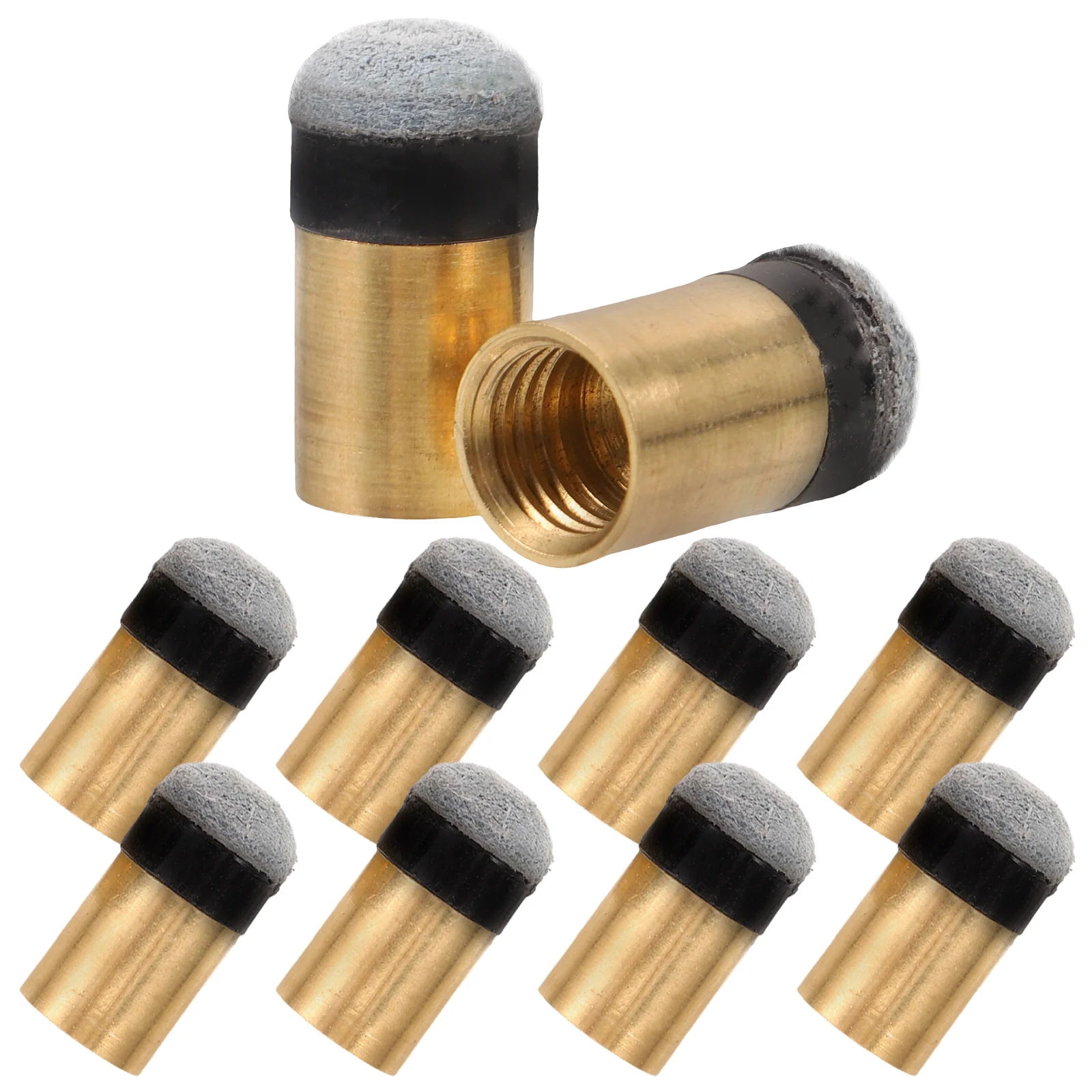

10 Pcs Billiard Cue Tip Parts Suite Nine Club Screw Tip Pool Cue Billiard Tips Imitation Fitting