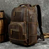 High Quality Bags Men's Leather Backpack Retro Luxury Fashion Style Backpack Travel Backpack School Bag For Men Leather Daypack 4