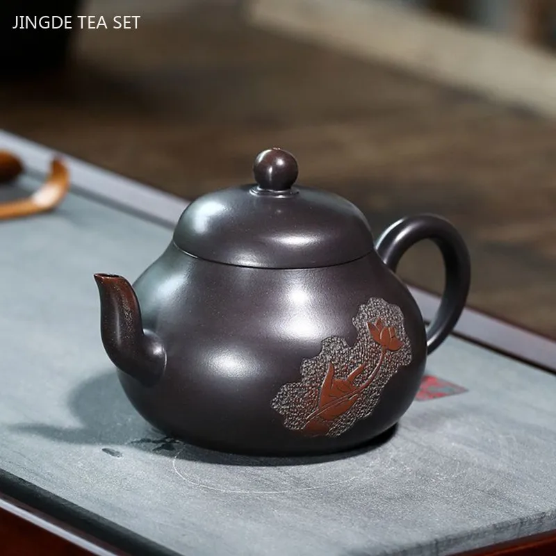 180Ml Yixing Raw Ore Purple Clay Teiera Master Dipinto A Mano Beauty Tea Pot Ball Hole Filter Bollitore Set Da Tè Zisha Personalizzato