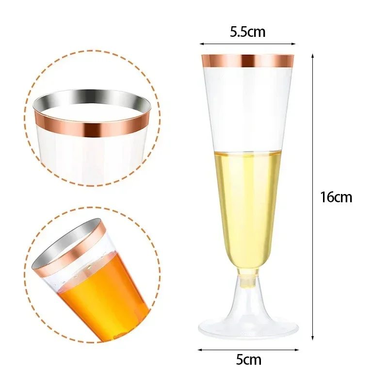 Elegant Clear Plastic Champagne Flutes for Luxurious Events 14