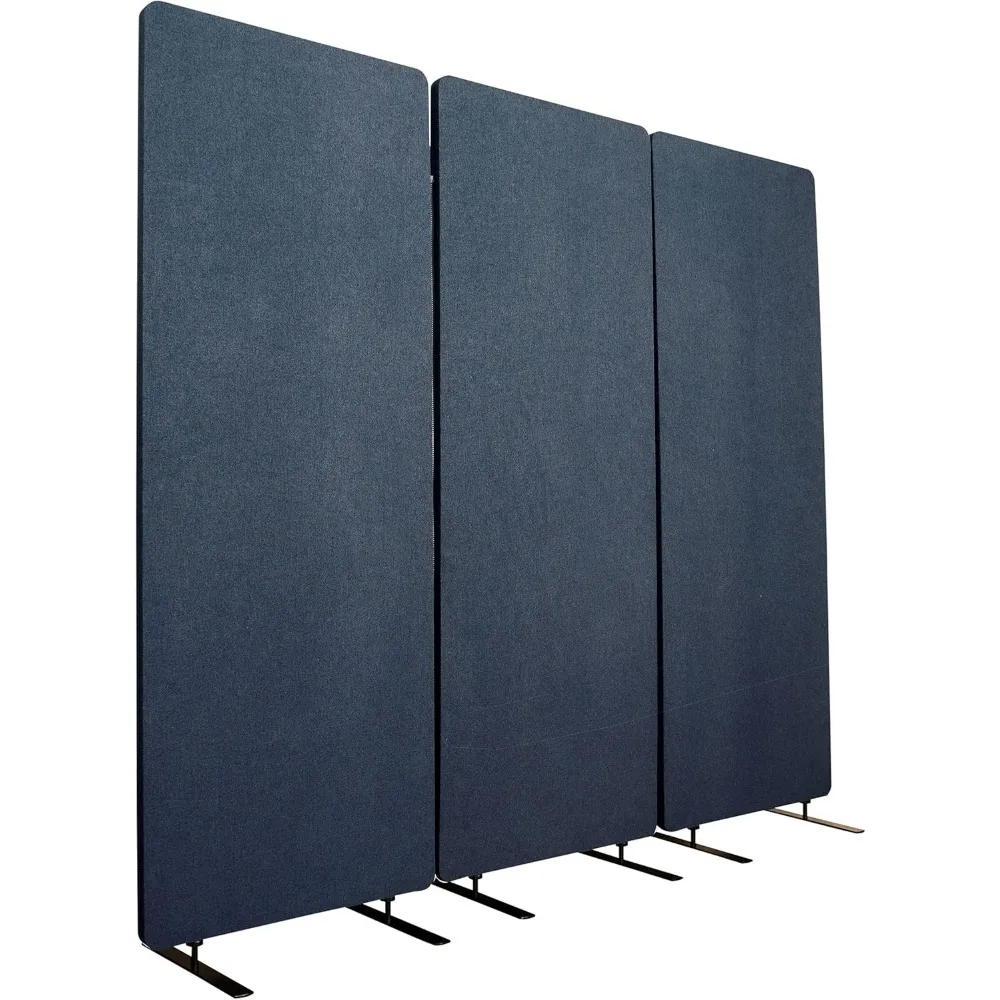 Vertical office desk, independent noise reduction partition, office partition (midnight blue, 72 "x 66", 3 zippers)