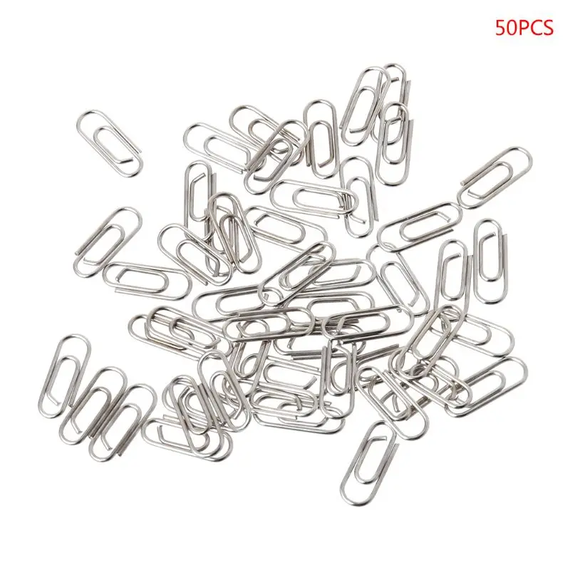 50Pcs Small Mini Metal Paper Clips Bookmarks Photos Letter Binder Clip School Su Dropship 50pcs box rainbow colored paper clip metal clips memo clip bookmarks stationery office accessories school supplies