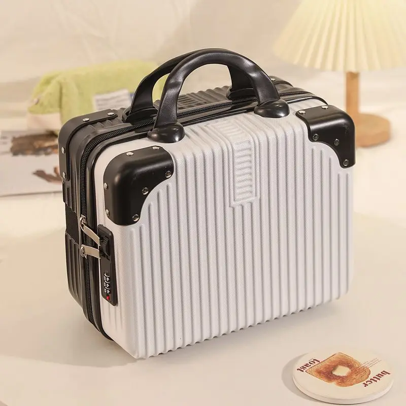 Koffer, kleine Koffer, Make-up-Taschen zum Aufbewahren von Begleiter, Geschenkboxen, Reisen, einstellbar, 14-Zoll-Zugstange – Detail 5