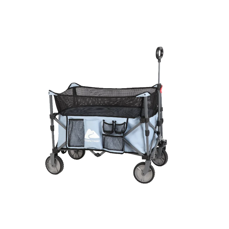 

Ozark Trail Adult Height Adjustable Quad Fold Camping Cart Wagon, Blue