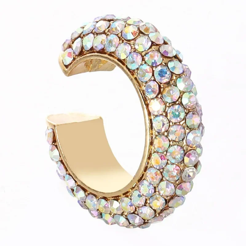 2025 New Fashion Pearl Ear Cuff Bohemia Stackable C Shaped CZ Rhinestone Small Earcuffs Clip Earrings for Women Wedding Jewelry