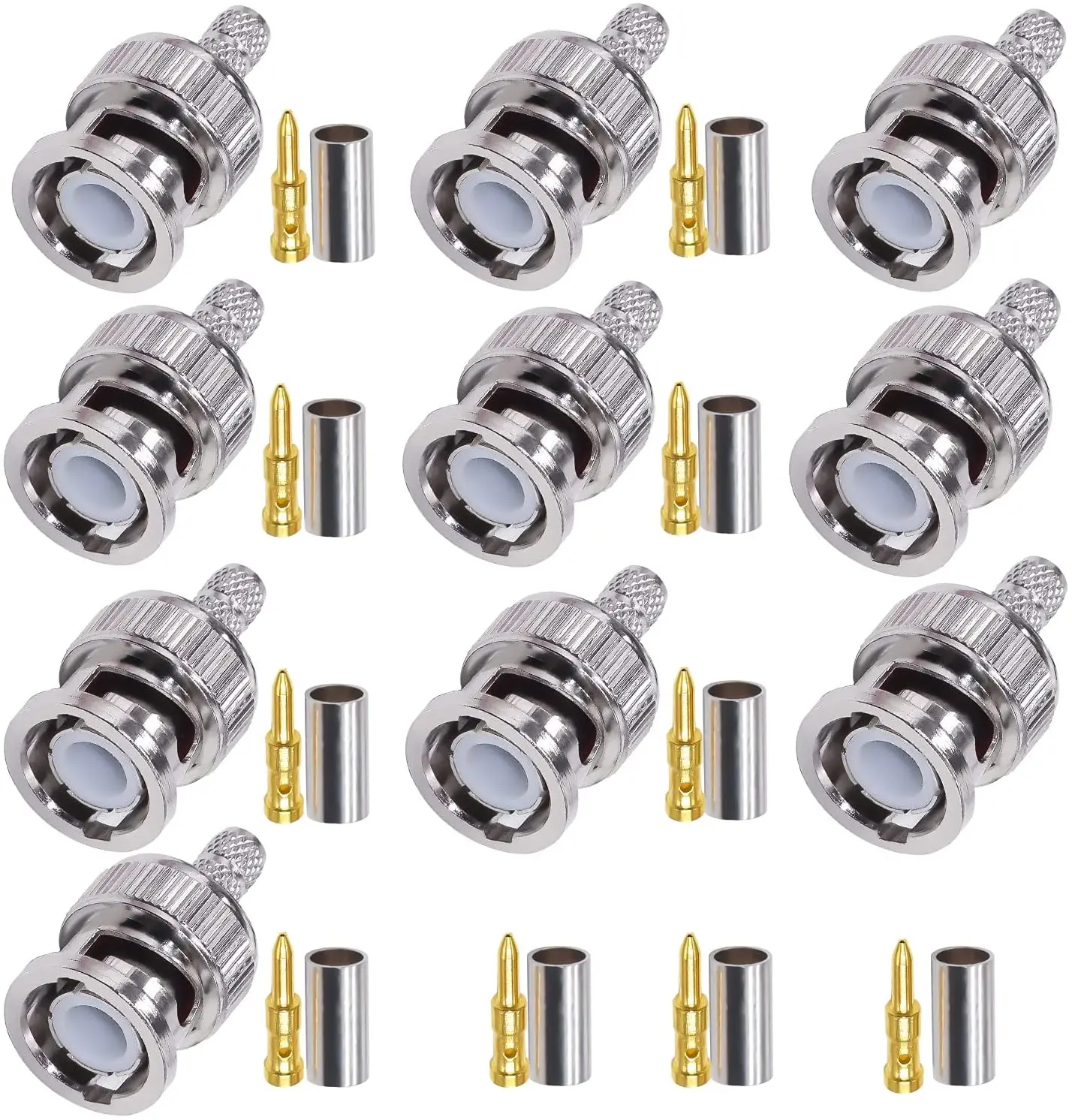 tuolnk bnc macho conector bnc macho plugue crimp conector pecas para cabo coaxial bnc conversor solda 03