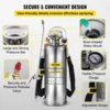 VEVOR 4-12L Hand Powered Sprayer Stainless Steel Watering Spraying Sprinkling Atomizer Pump Home Ground Garden Cleaning Sprayer 5