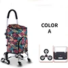 Folding Shopping Cart Storage Bag with Stair Climbing Wheels Waterproof Fabric 43L Travel Bag Outdoor Pull Trolley Max Load 50kg 6