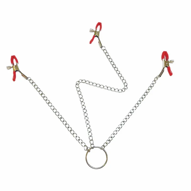 Nipple clips adjustable Y-shaped with stainless steel chain BDSM sex toy